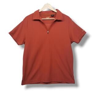 Oobe Hydrovent Golf Polo Shirt Womens Large Rust Brick Red‎ Short Sleeve Top